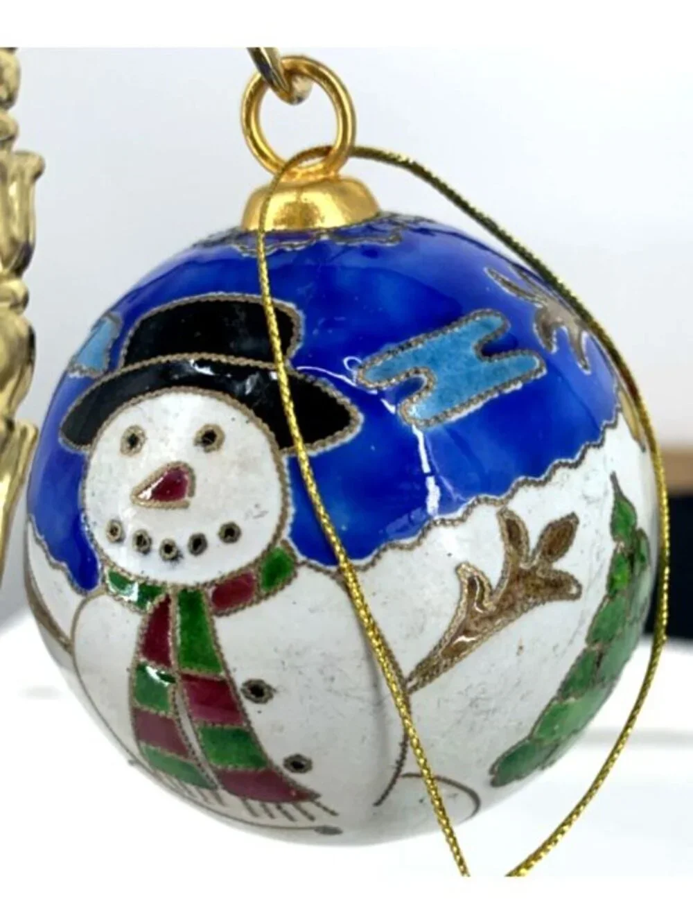 Unbranded cloisonne snowman